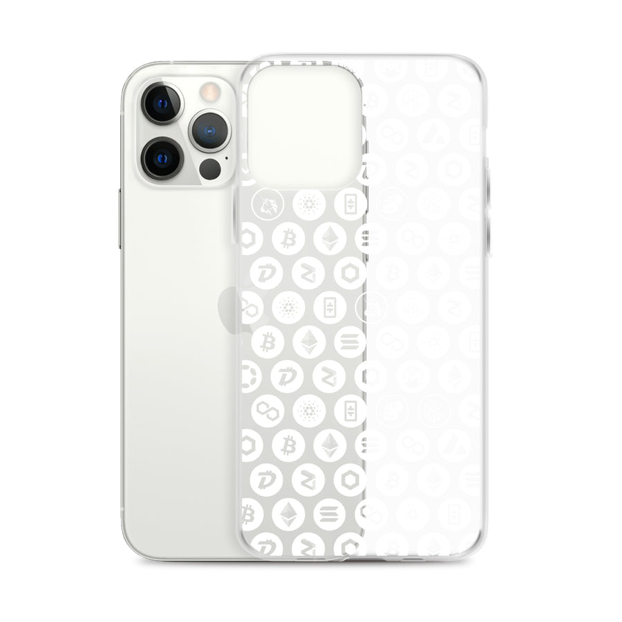 Clear iPhone Case (White Pattern)