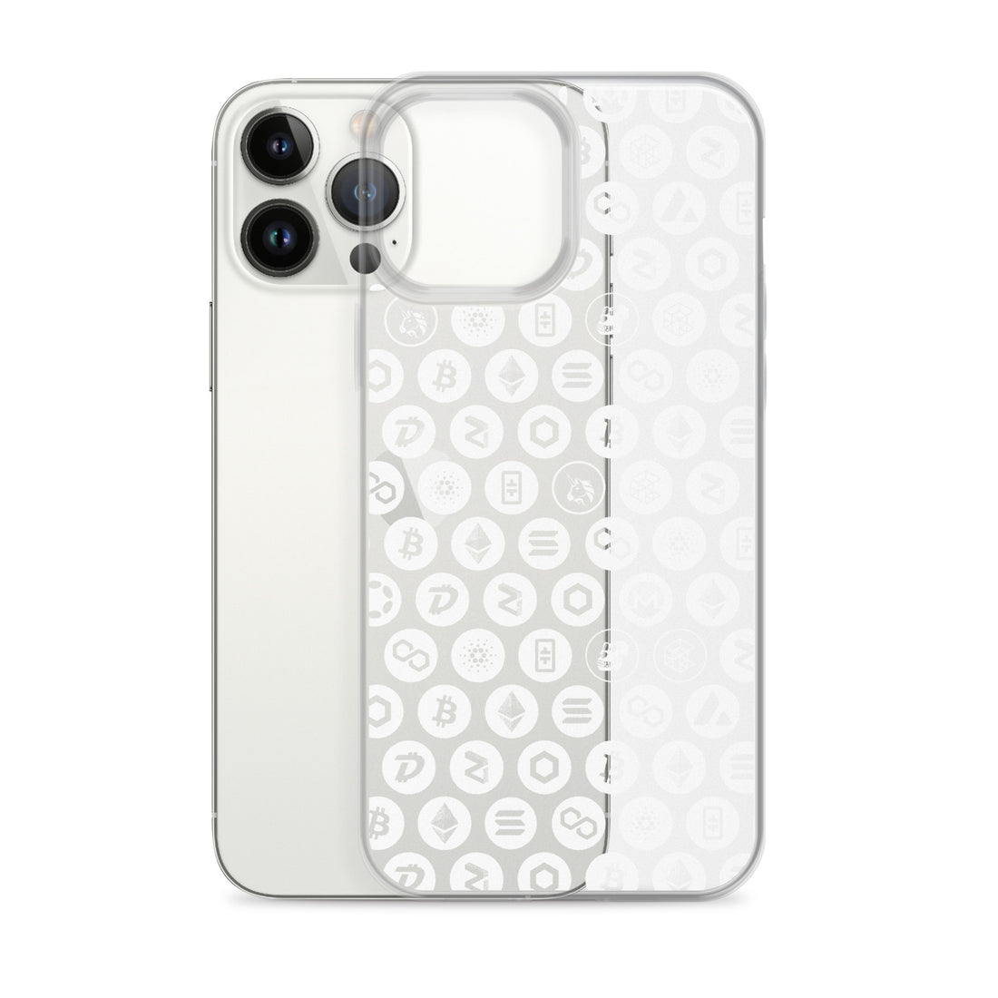 Clear iPhone Case (White Pattern)