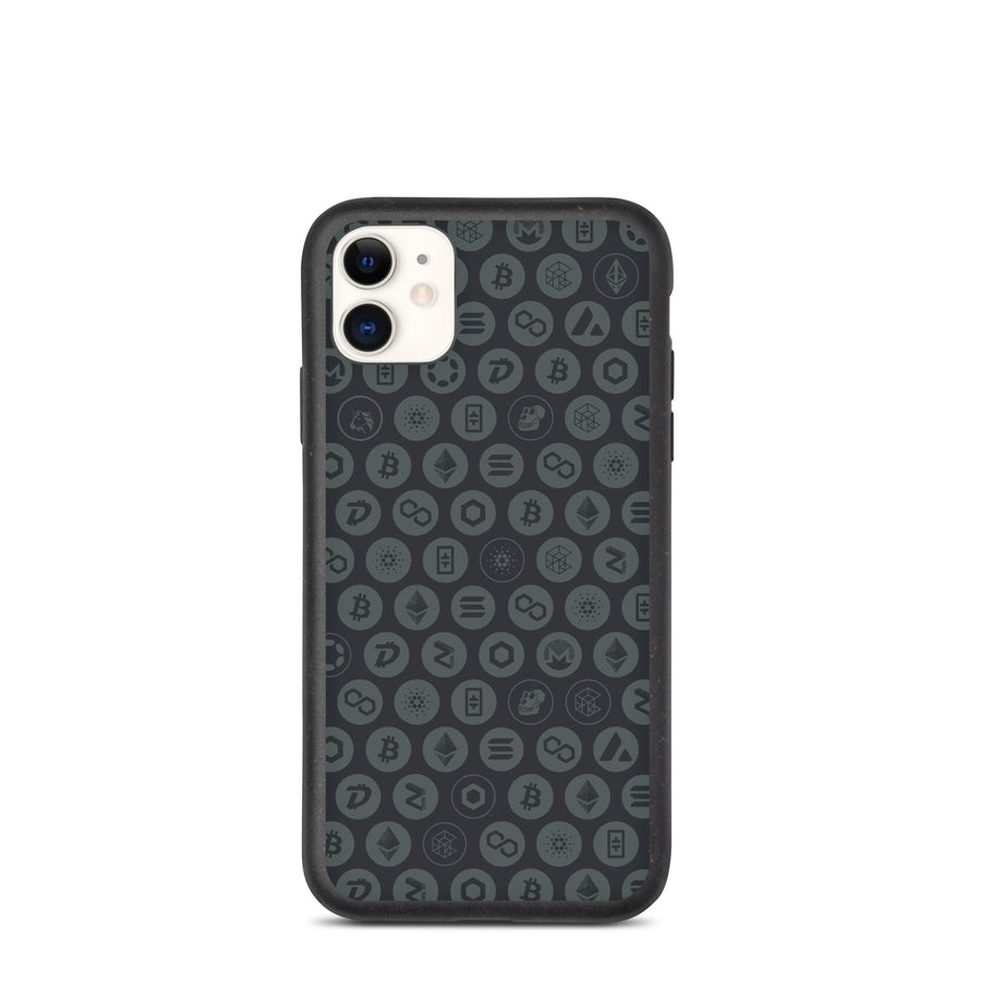iPhone Cases (Biodegradable) Crypto Pattern — Gray