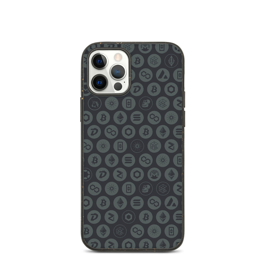 iPhone Cases (Biodegradable) Crypto Pattern — Gray